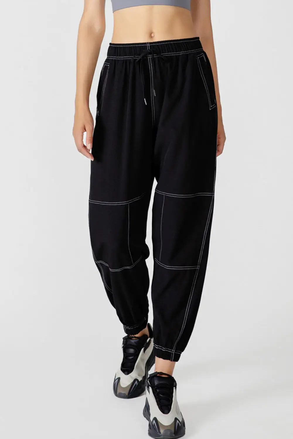 Drawstring Pocketed Jogger Pants