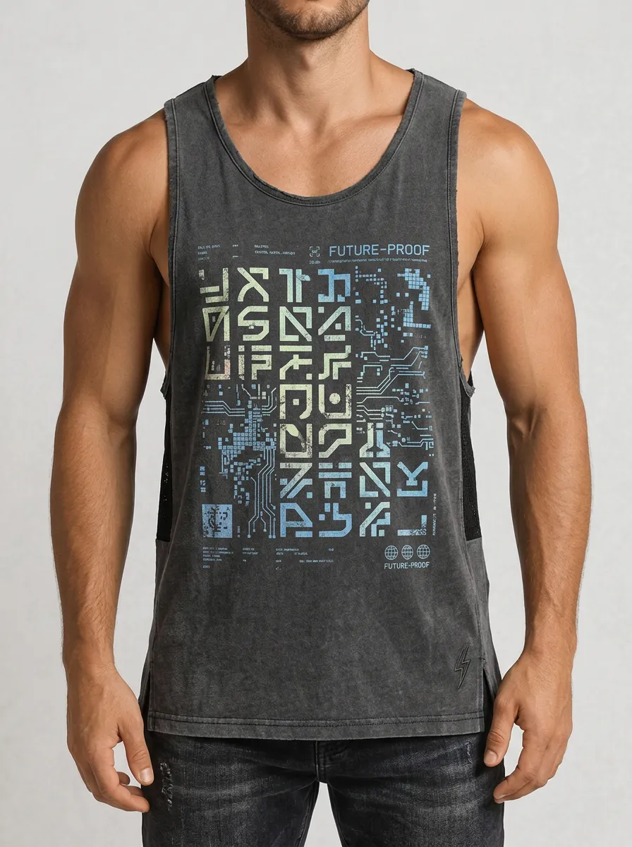 Men's Cyberpunk Techwear Future-Proof Printed Tank Top