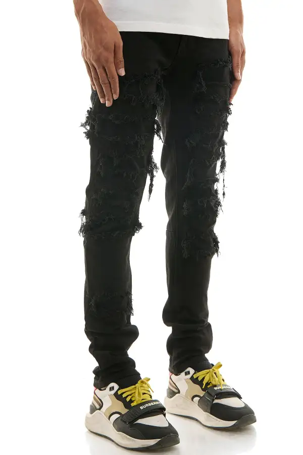 Men's Skinny Patchwork Stretch Pants