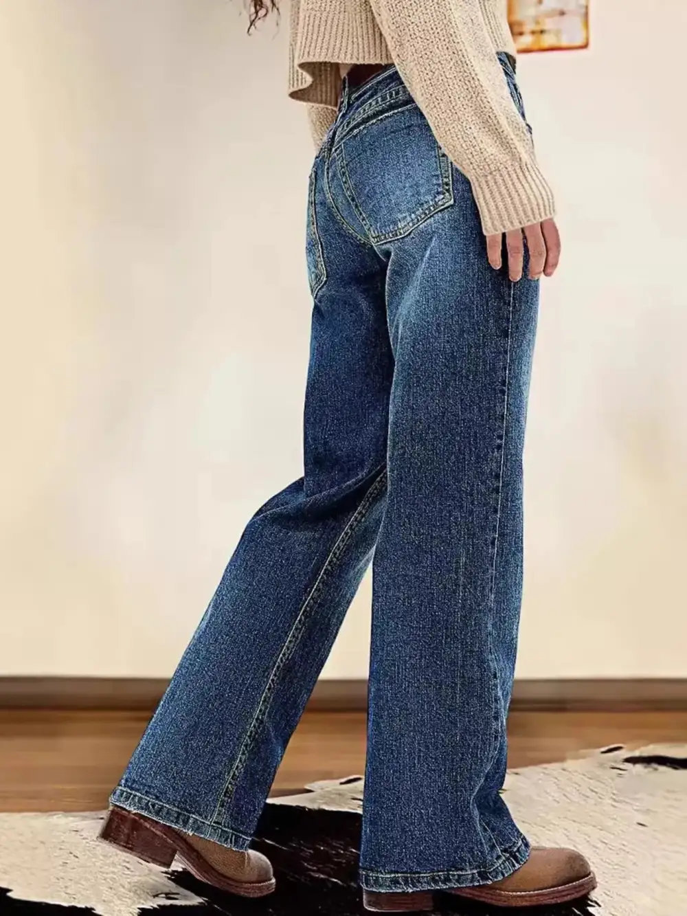 Straight Leg Denim Jeans