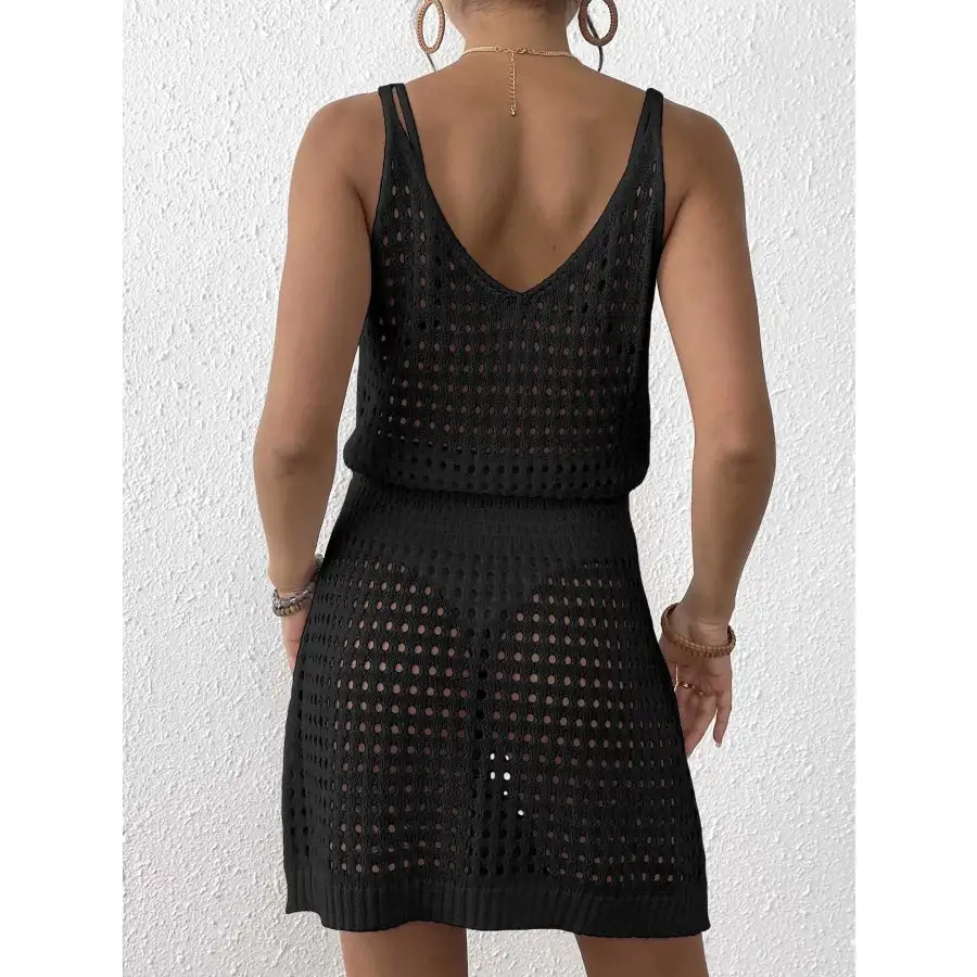 Everyday Crochet Knit Cover Up Mini Dress