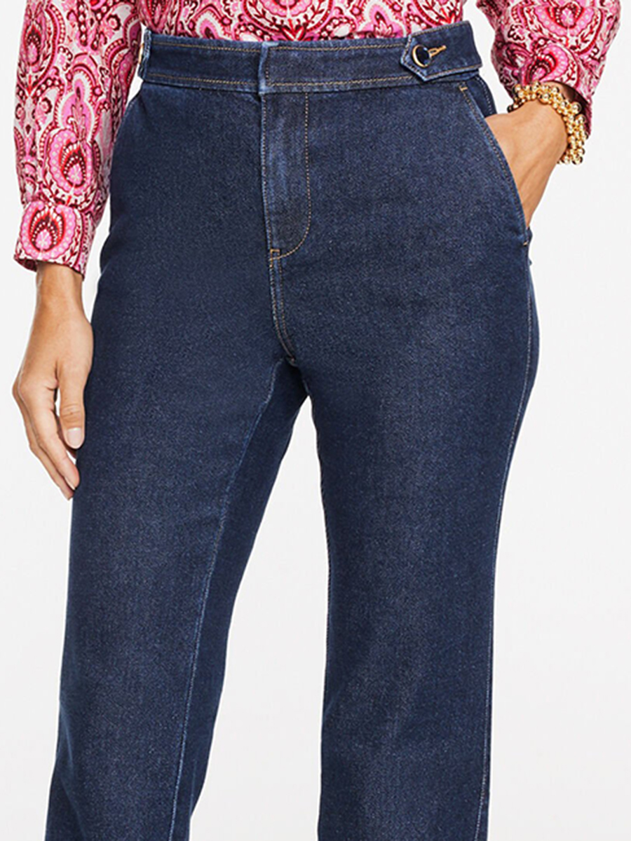 Women'S Retro-Style Flared Denim Trousers