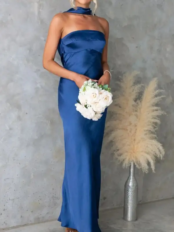 Lightweight Feel Satin Maxi Dress
