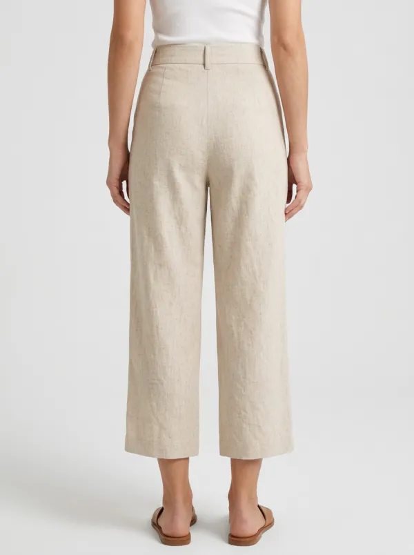 Relaxed Linen Blend Wardrobe Women's Cropped Pants