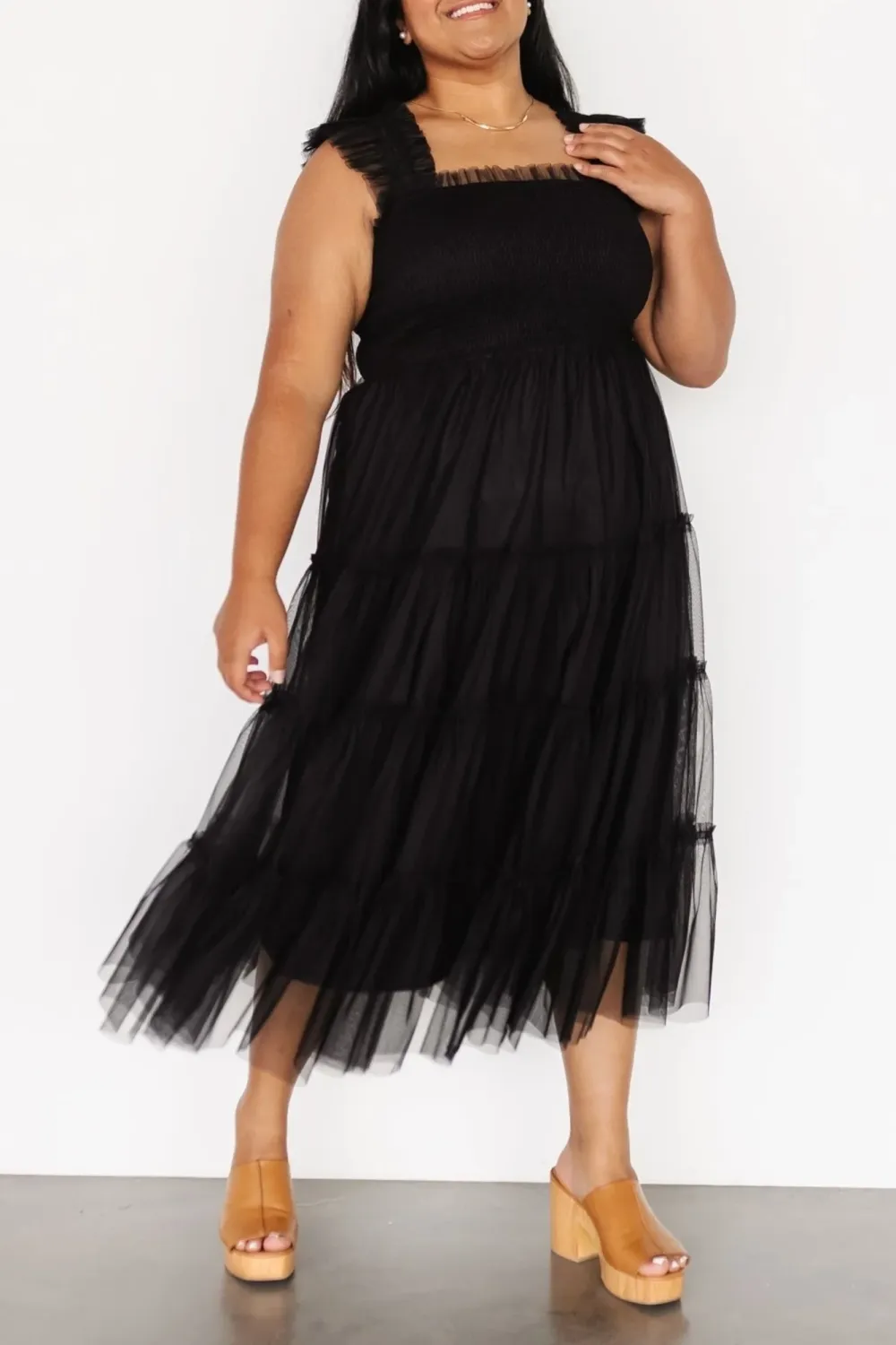 Versatile Fluttering Sleeves Sheer Dress