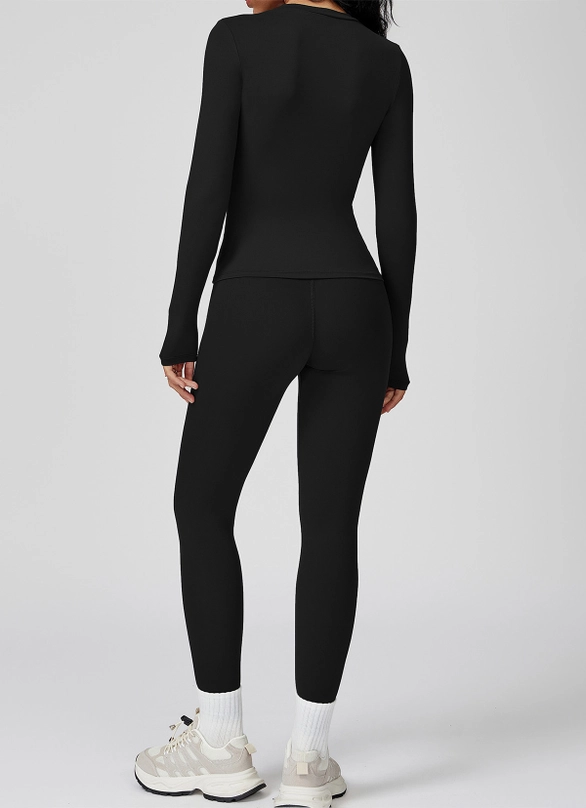 Long Sleeve Top with High Waist Sculpted Leggings Set