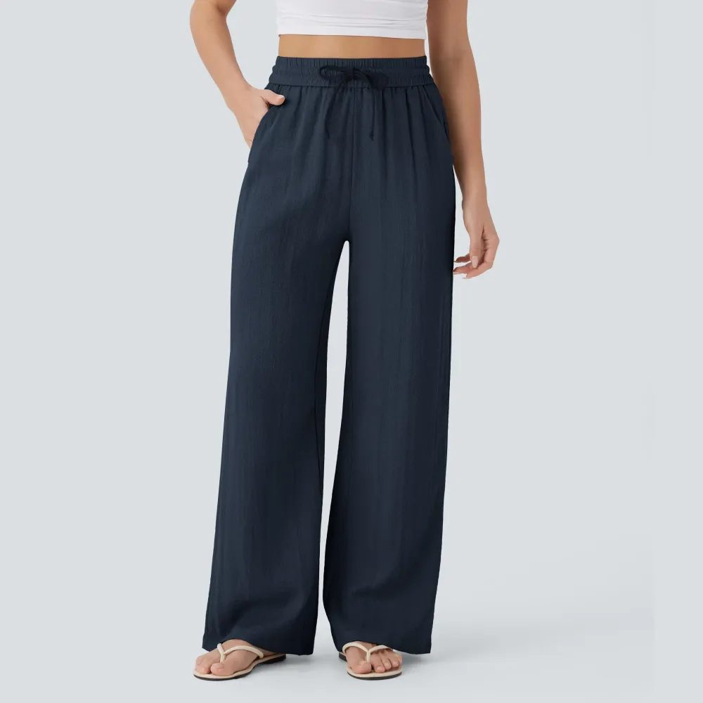 🔥Last Day: 14-Pack Only $35 🔥Women'S High-Waisted Linen Trousers
