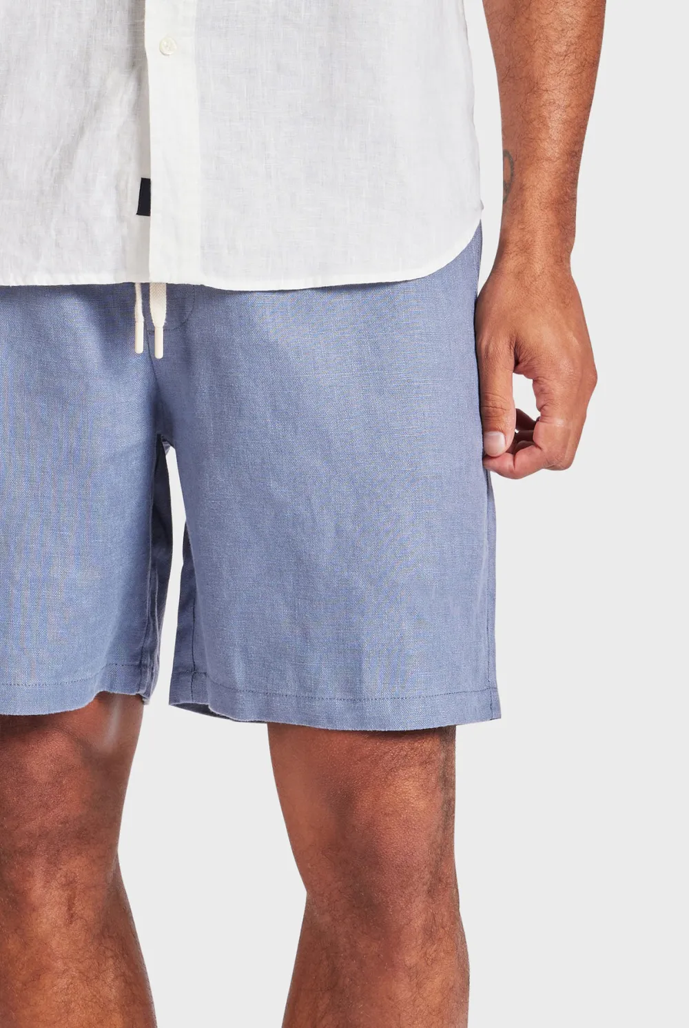 Jeff Linen Short-Ice grey