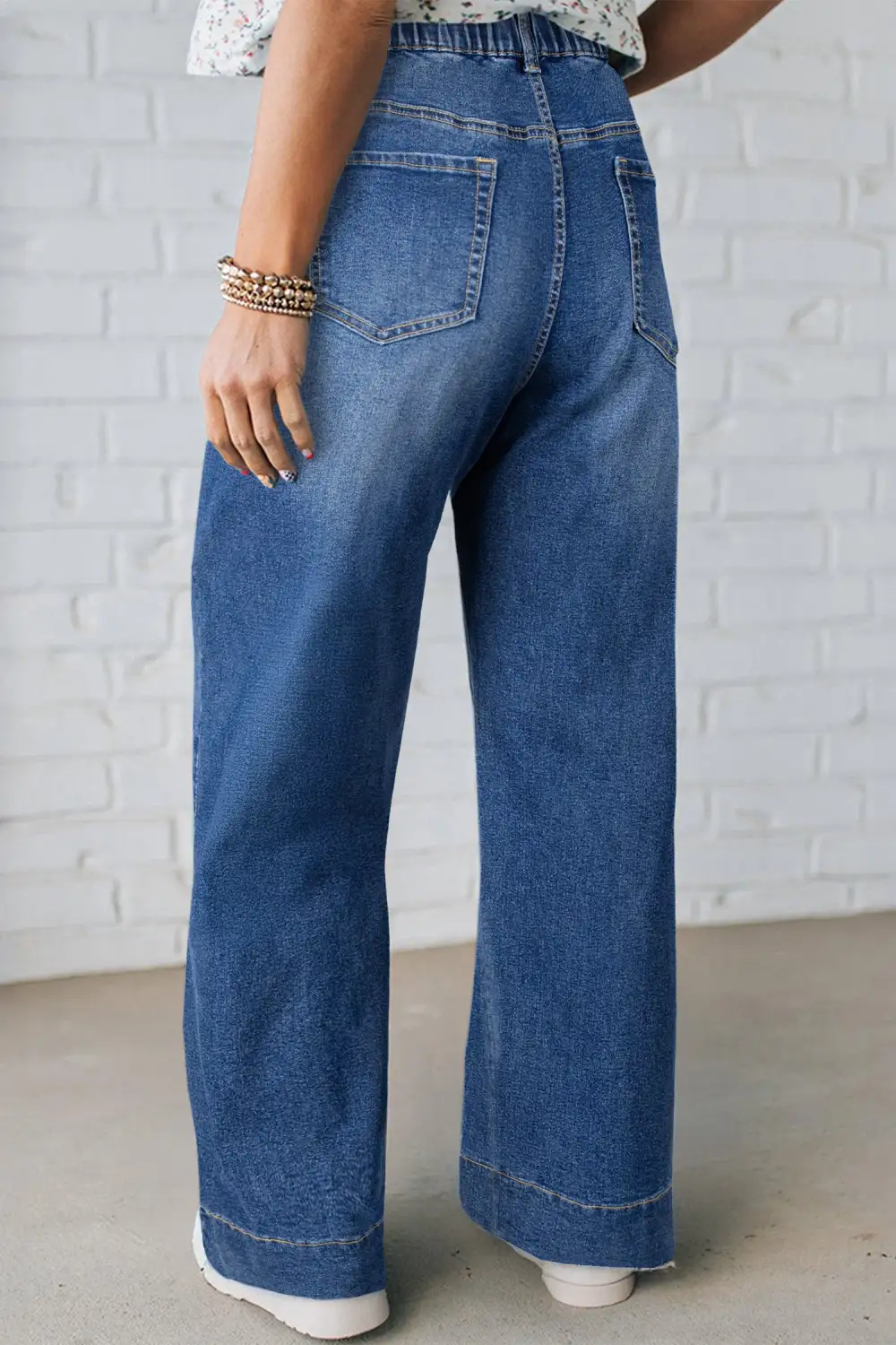 Utility Detail Natural Drape Denim Jeans