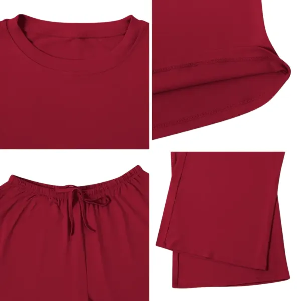 Women's 2-Piece Activewear Set Long-Sleeve Crop Top & Wide-Leg Pants Stretchy Fabric for Yoga