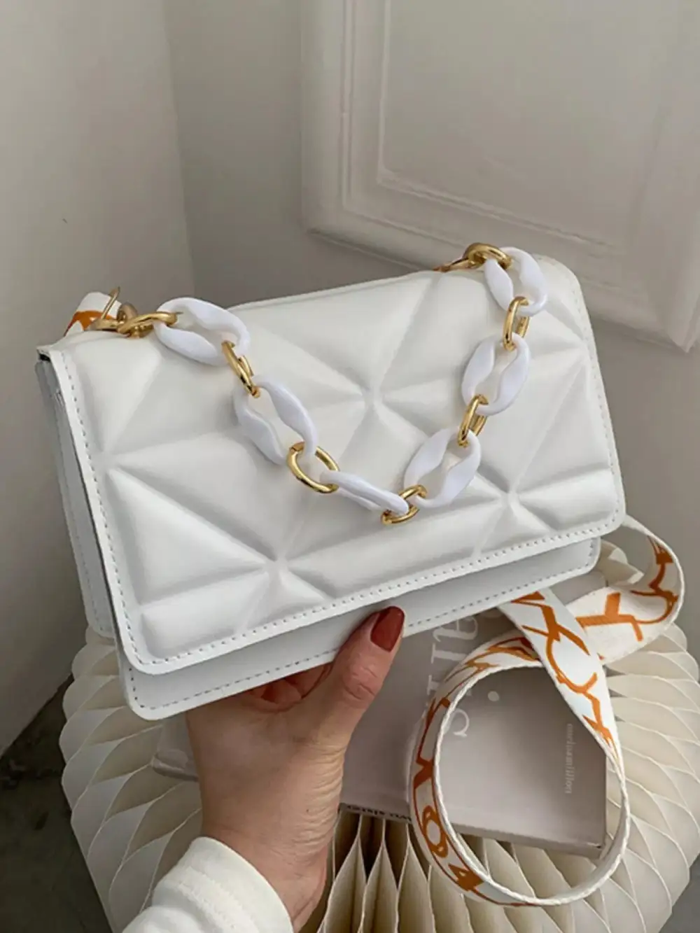 Quilted Adjustable Strap Crossbody Bag