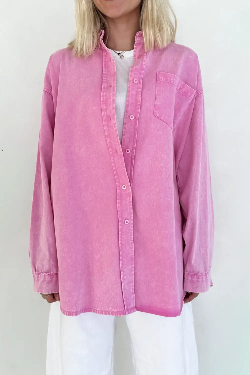 Smooth Fit Denim Oversized Shirt