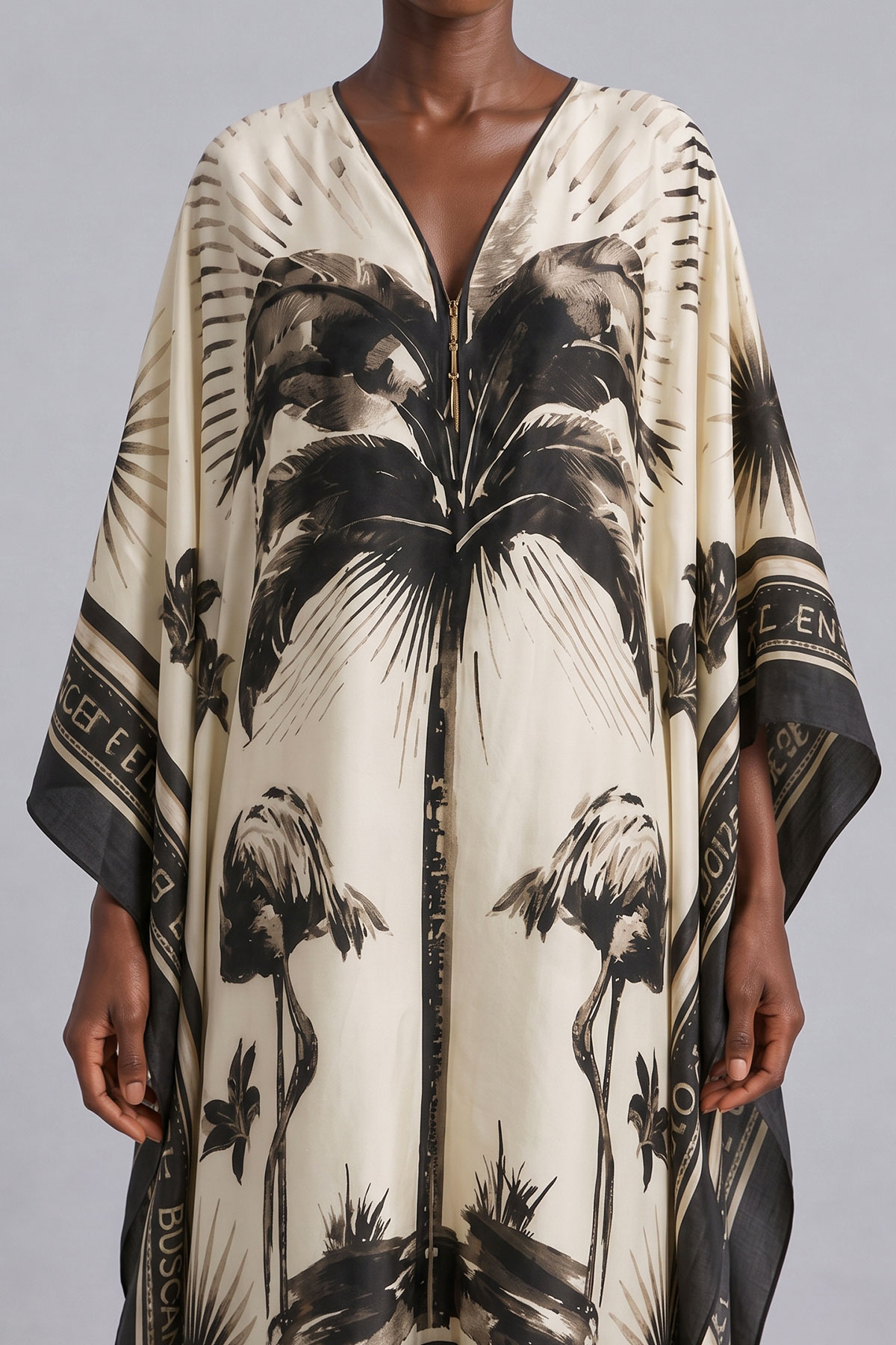 Batwing Sleeve Printed Midi Dress