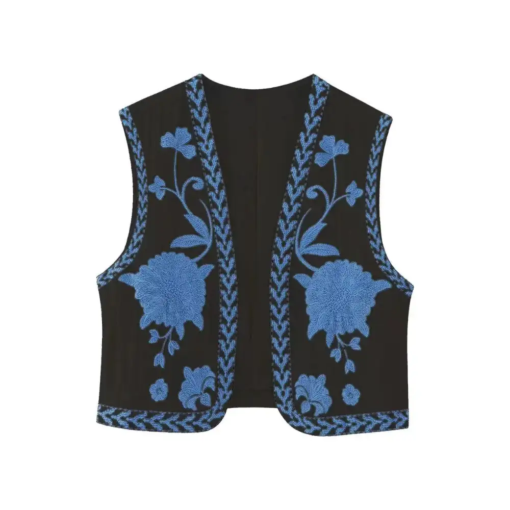 Embroidered Sleeveless Vest