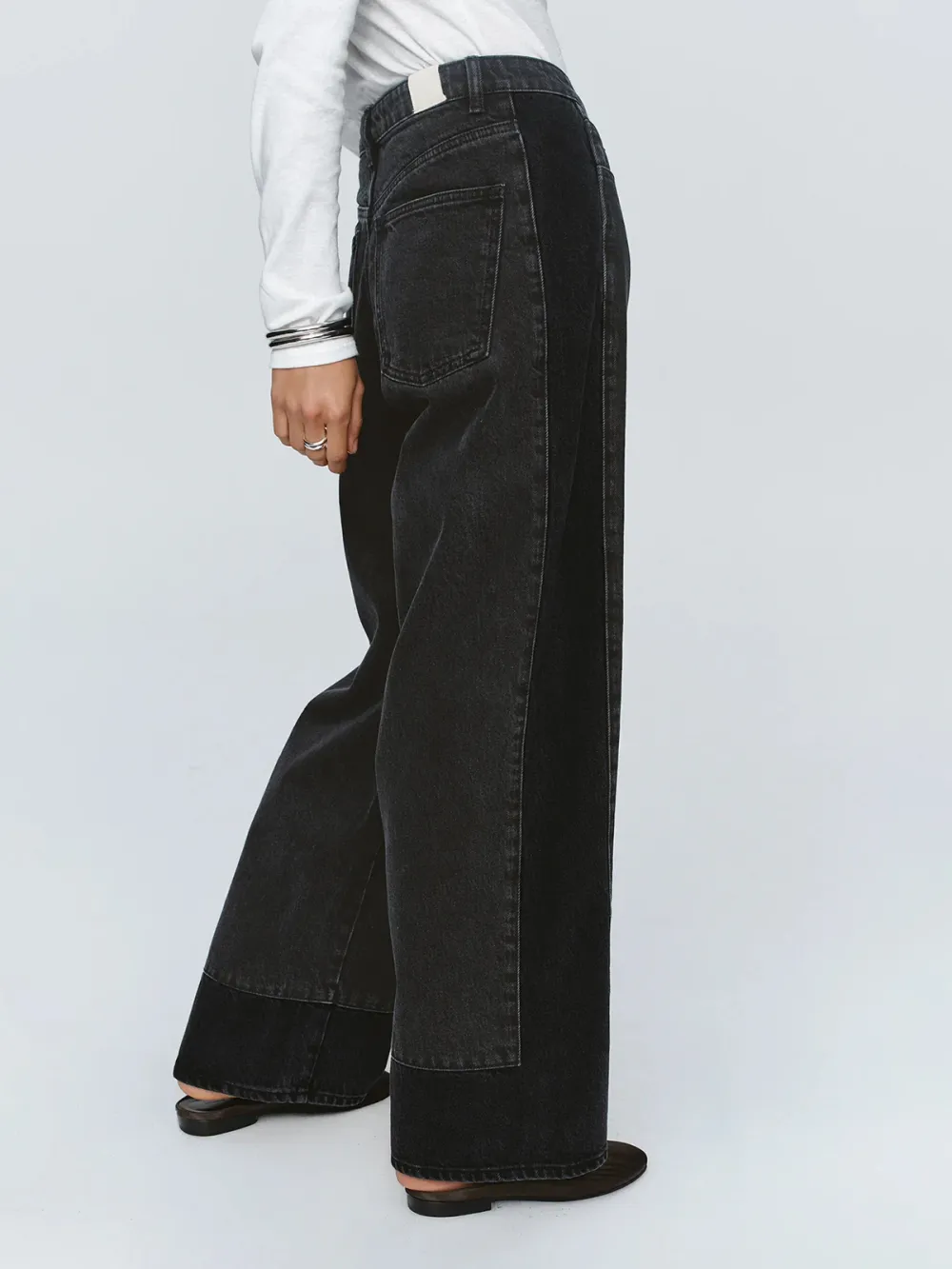 Casual Style Mid-Waist Jean Black