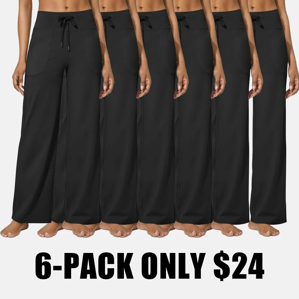 Wide Leg Pants for Women Yoga Pants High Waist Sweatpants with Pockets Stretch Lounge Pants Comfy Workout Athletic Wear Fitness Apparel Outdoorfun