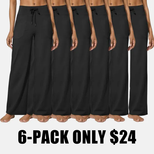 Wide Leg Pants for Women Yoga Pants High Waist Sweatpants with Pockets Stretch Lounge Pants Comfy Workout Athletic Wear Fitness Apparel Outdoorfun