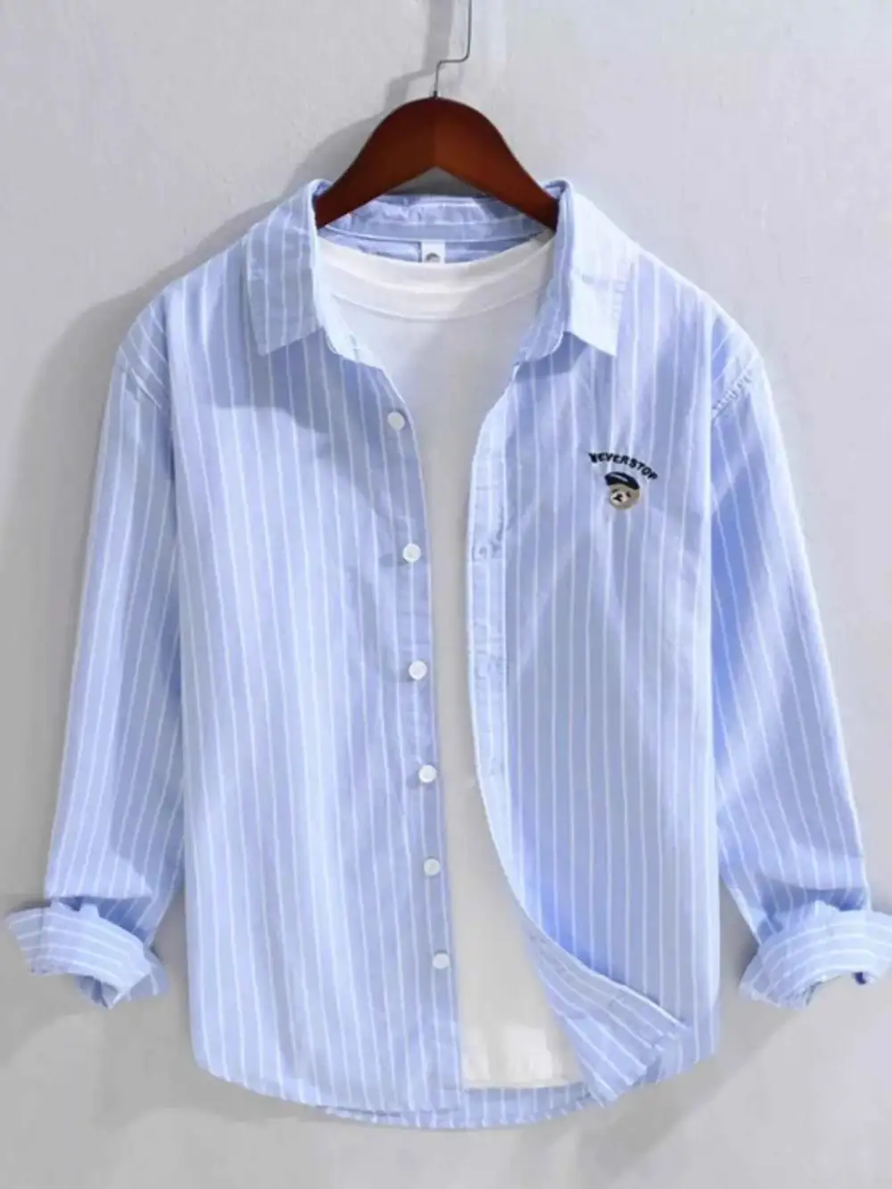 Everyday Striped Button Up Long Sleeve Shirt