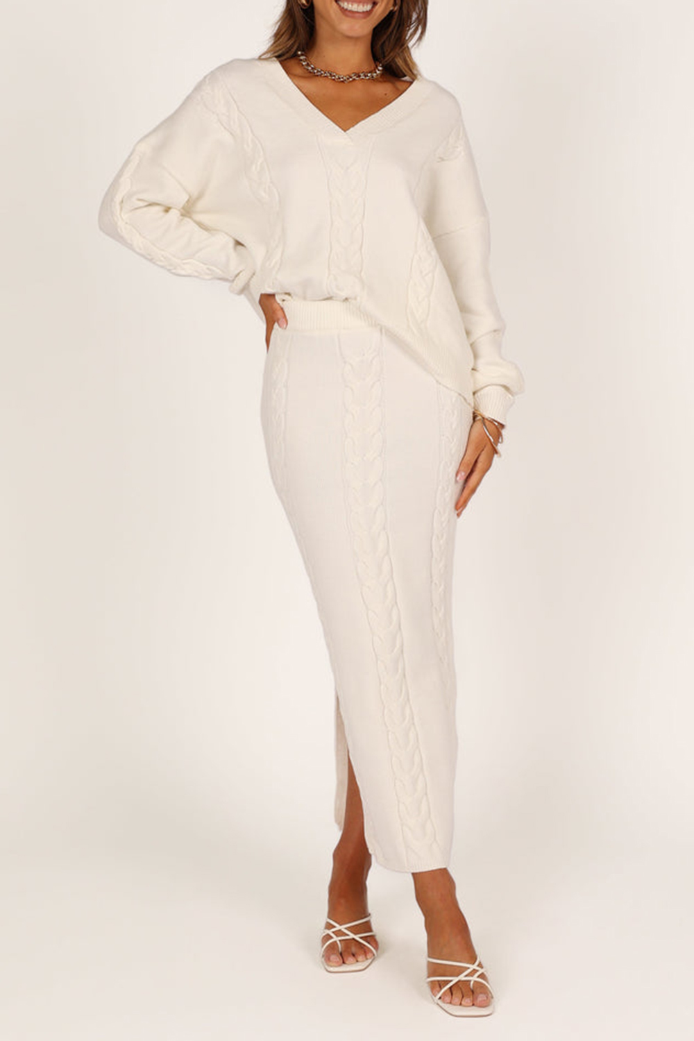 CASUAL MIDI STRIPED COTTON SKIRT