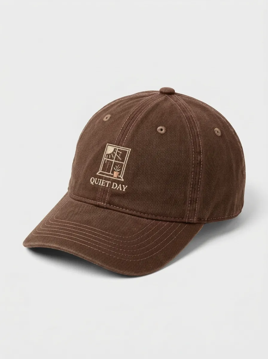 Quiet-Day Window-Motif Embroidered Unisex Baseball Cap