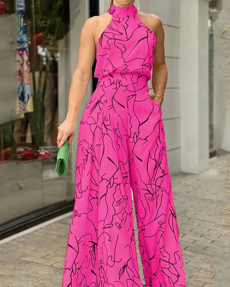 Wide Leg Satin Jumpsuit