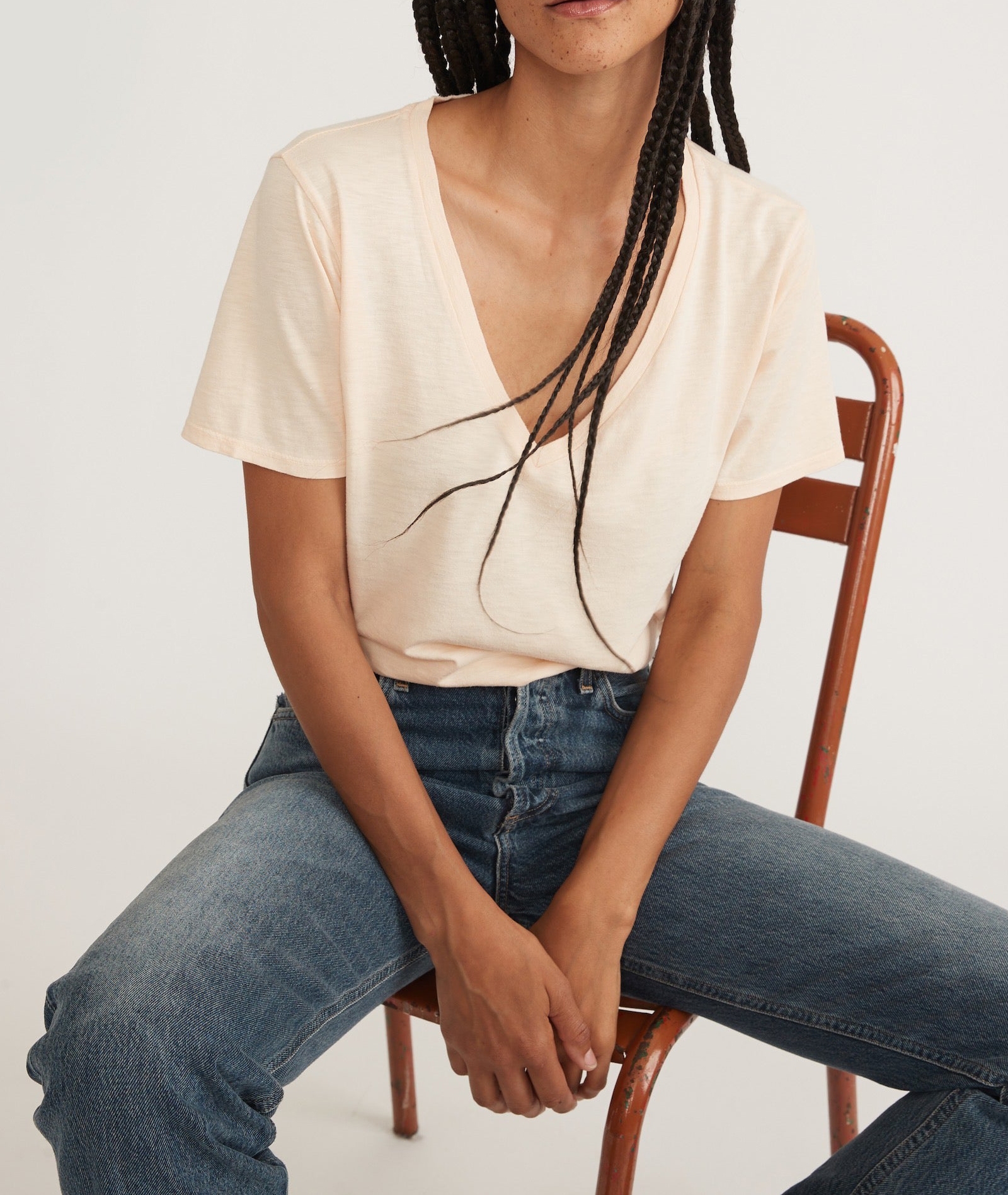 Soft Touch V - Neck Jersey Tee