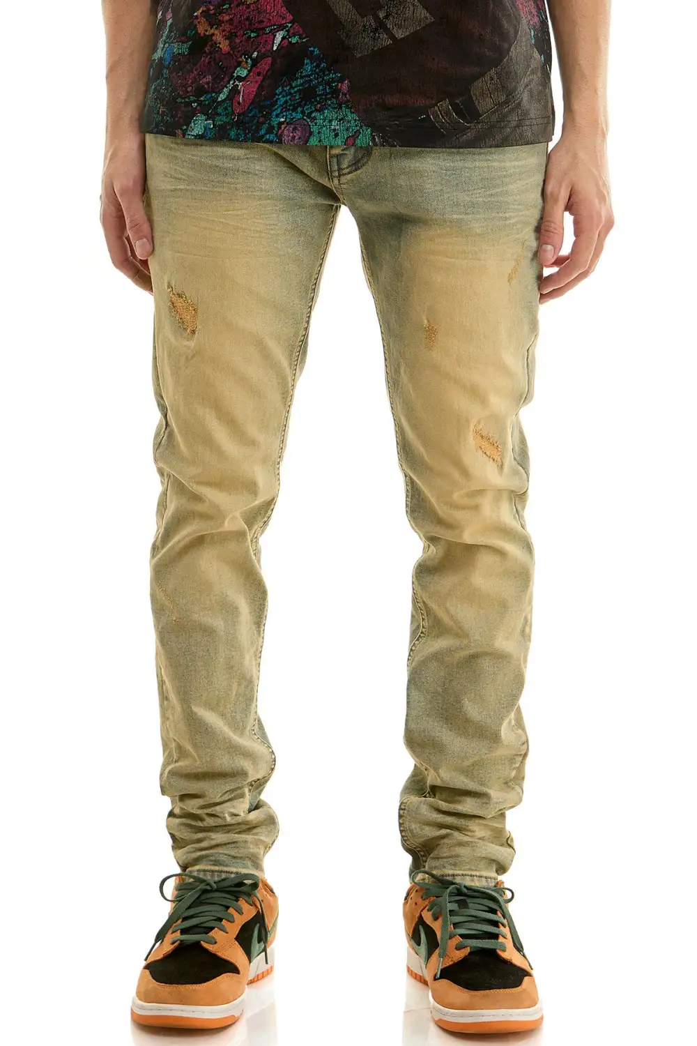 Men's Modern Skinny Distressed Stretch Jeans