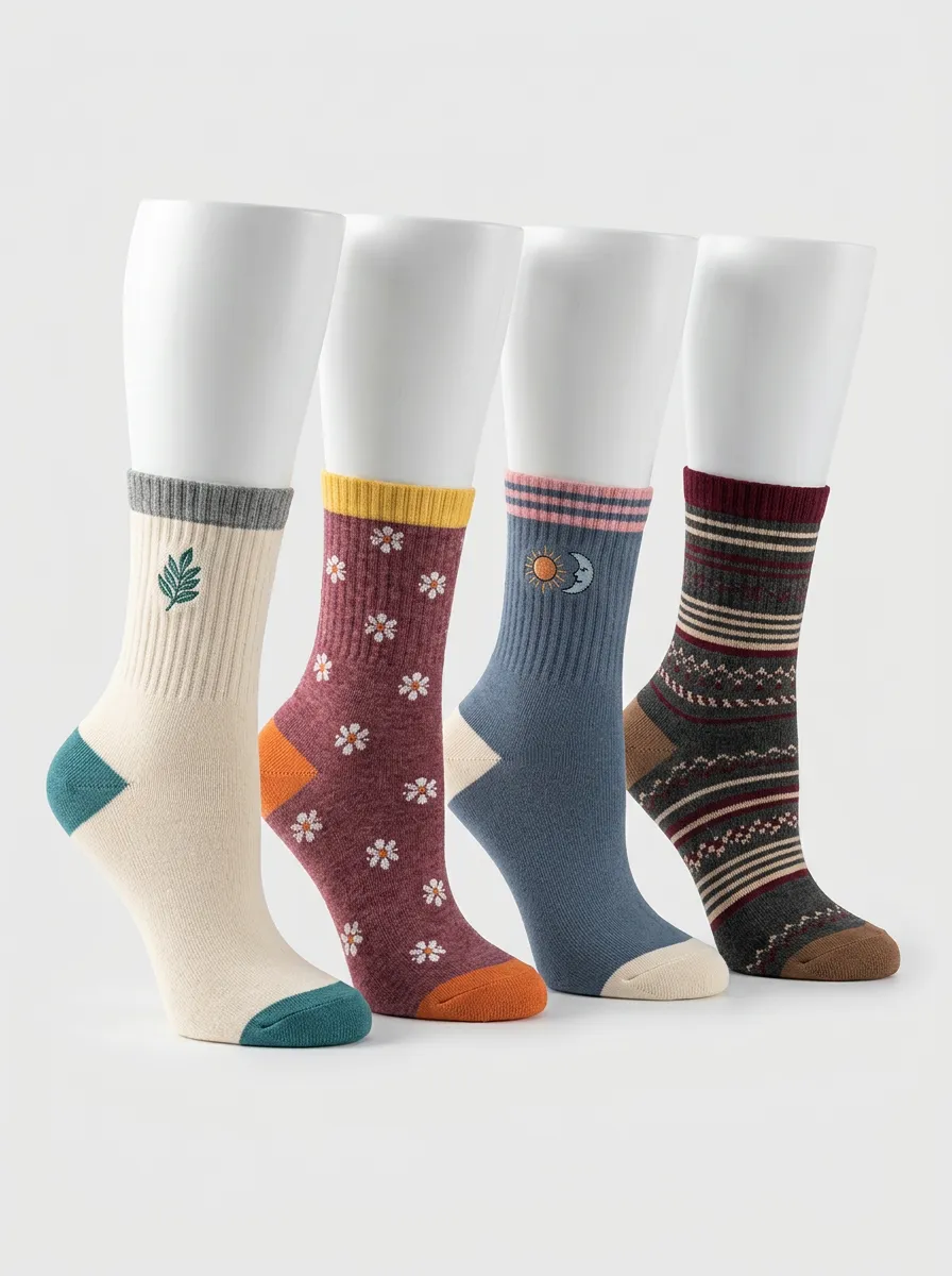 Core Leaf Floral Edit Women's Four Pair Socks