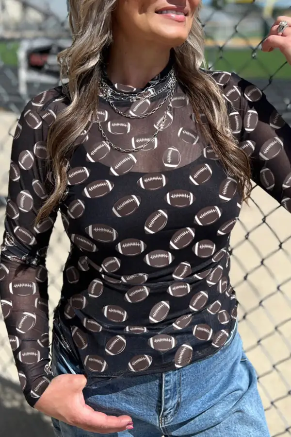 Mesh Sheer Long Sleeve Top