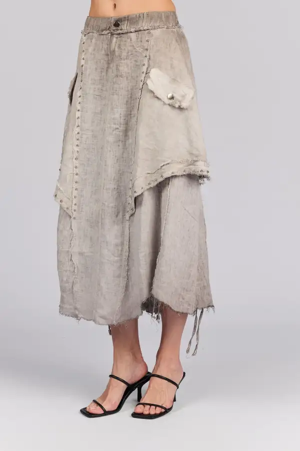 Studded Washed Skirt