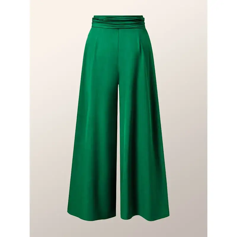 Women's Versatile Wide Leg Loose Fit Pleated Pants