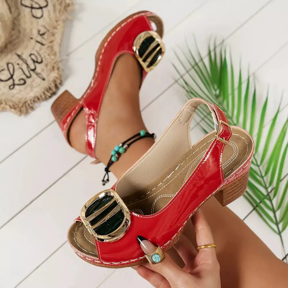Modern Peep Toe Block Heel Sandals