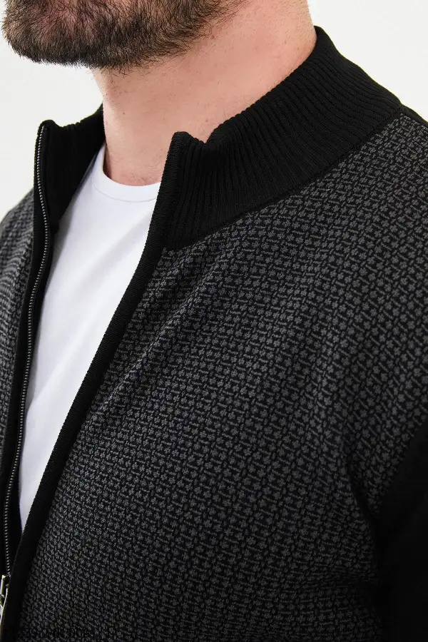 Casual Zip Detail Knit Sweater