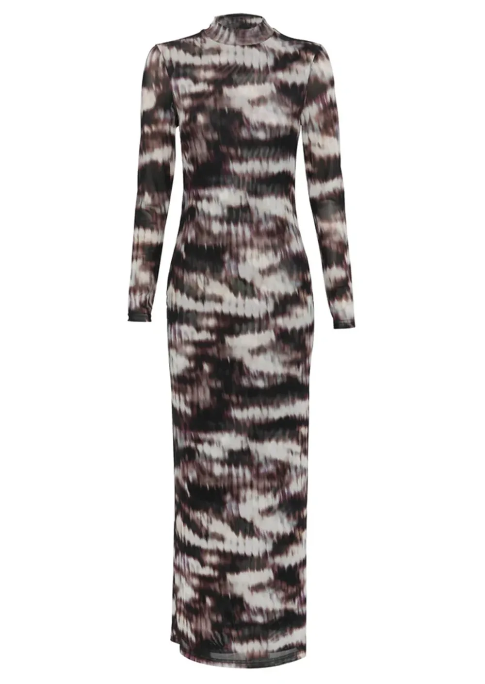 FUSION MOCK NECK MAXI DRESS