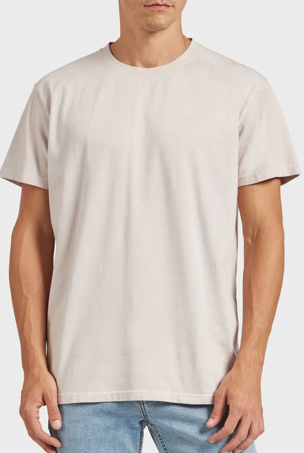 Blue Short Sleeve Crew Neck Basic Tee