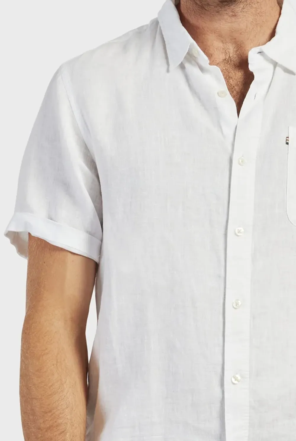 Hampton Linen SS Shirt-White