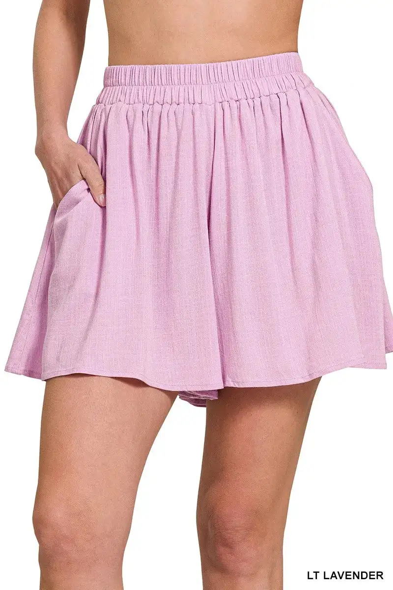 Everyday Elastic Waist Pocket Detail Skirt