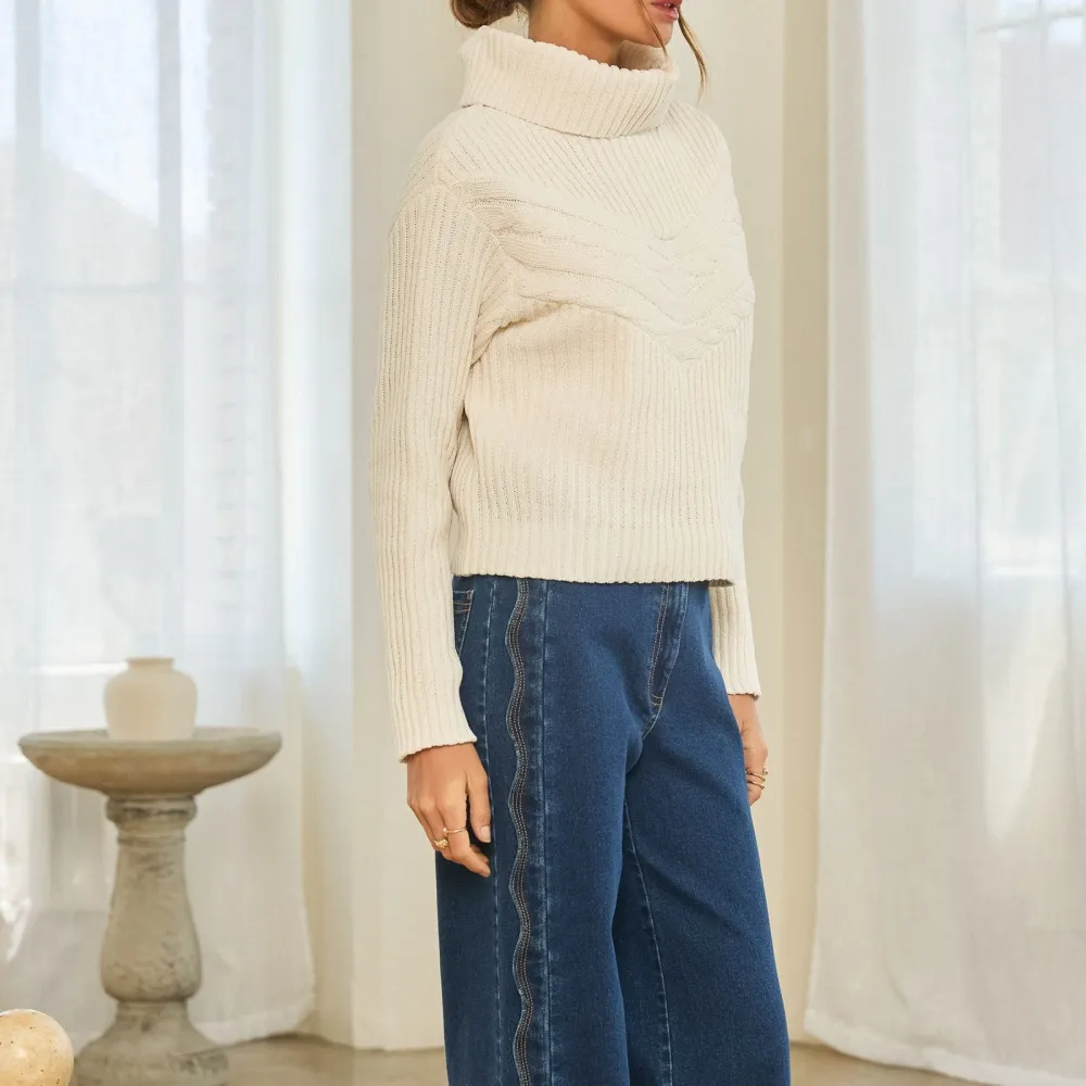 Turtleneck Ribbed Sweater