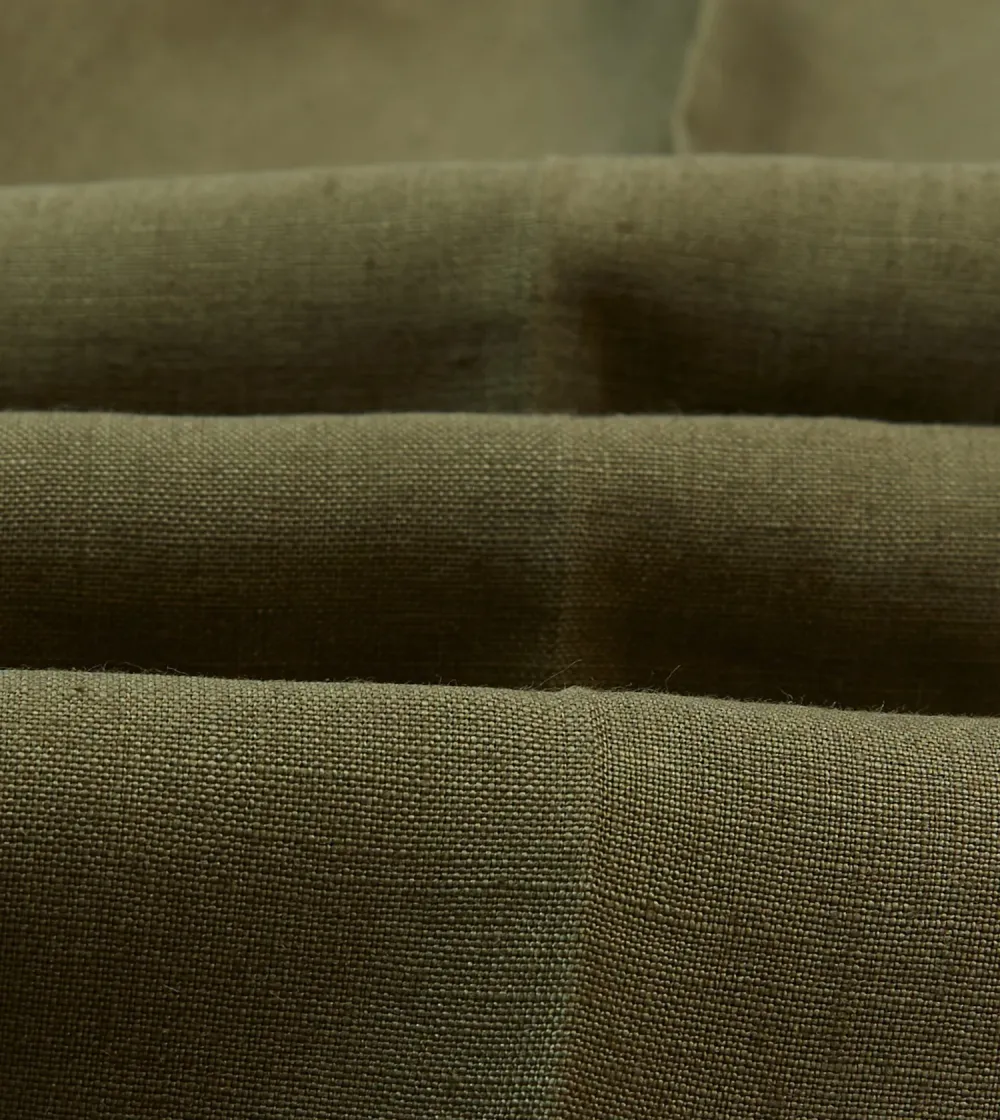 Olive Irish Linen Single Pleat Trouser Casual Style