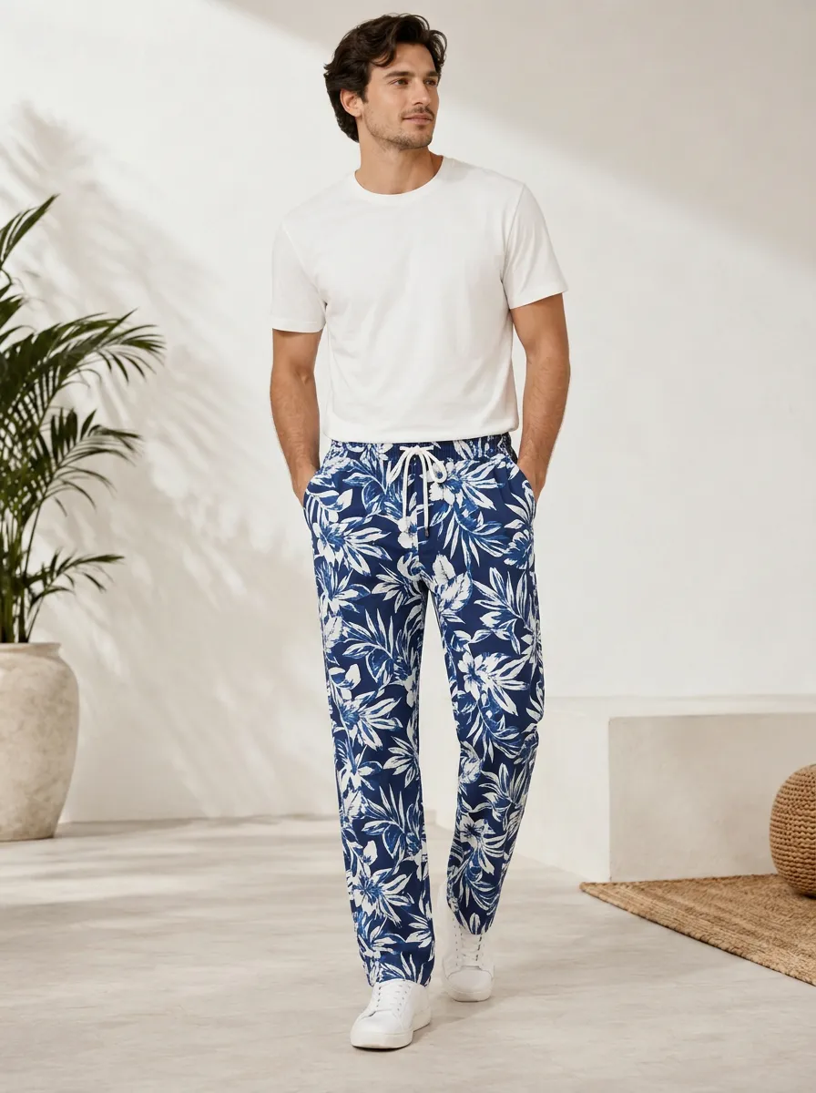 Men's Floral Printed Pants
