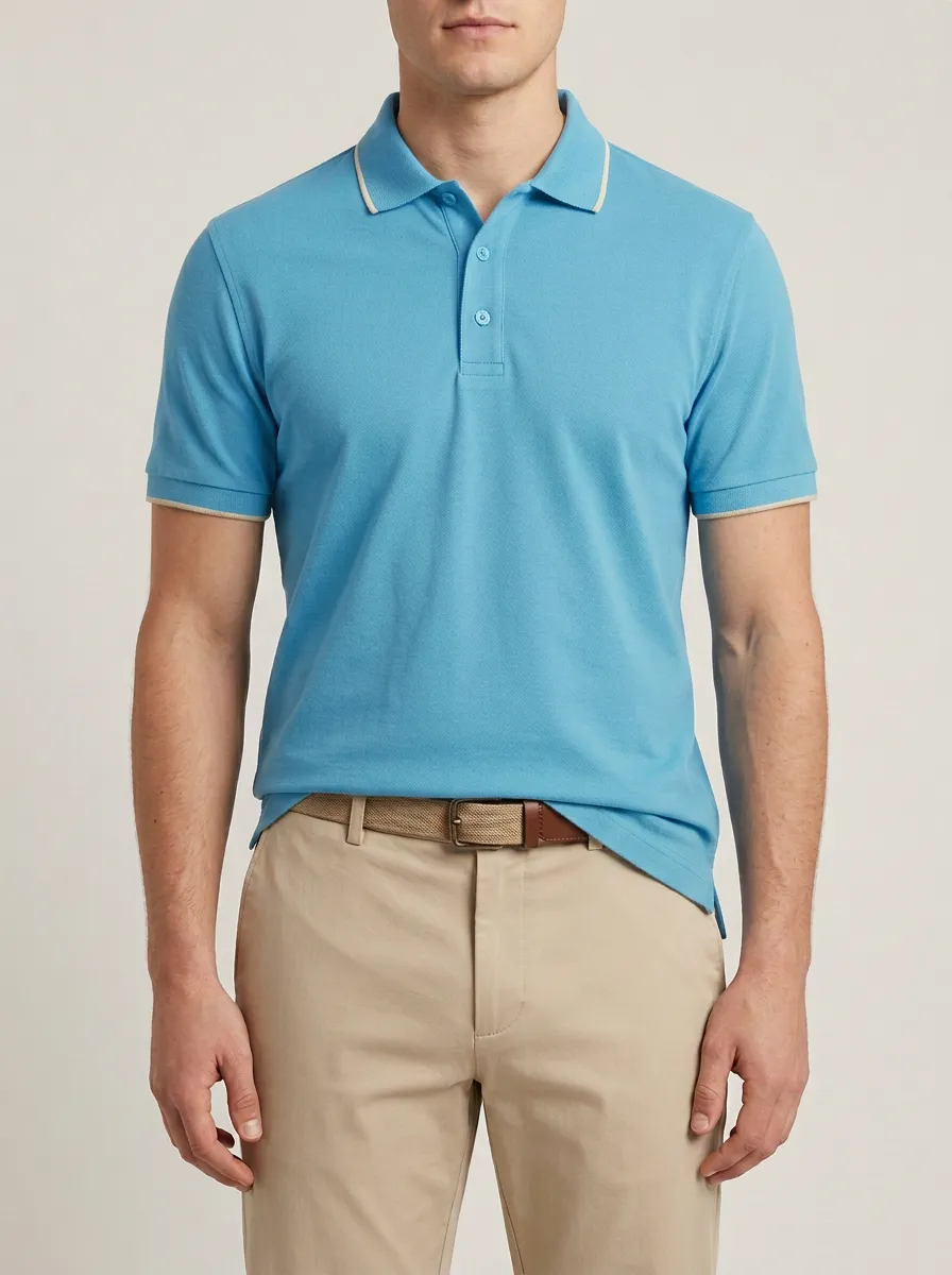 Course Contrast-Trim Golf Polo Shirt