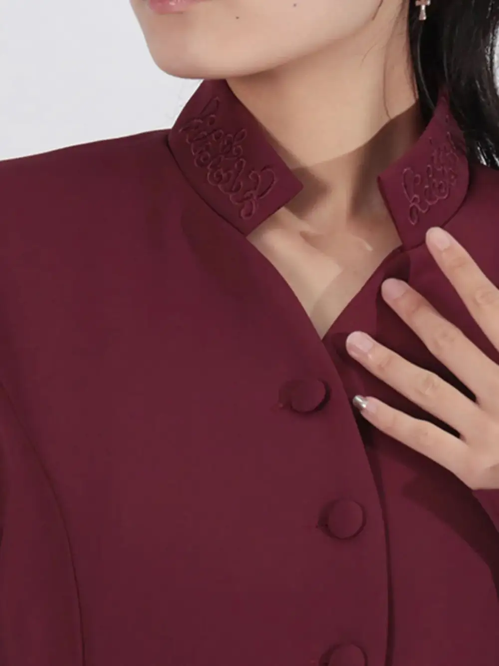 Neat Button Front Long Sleeve Coordinated Set