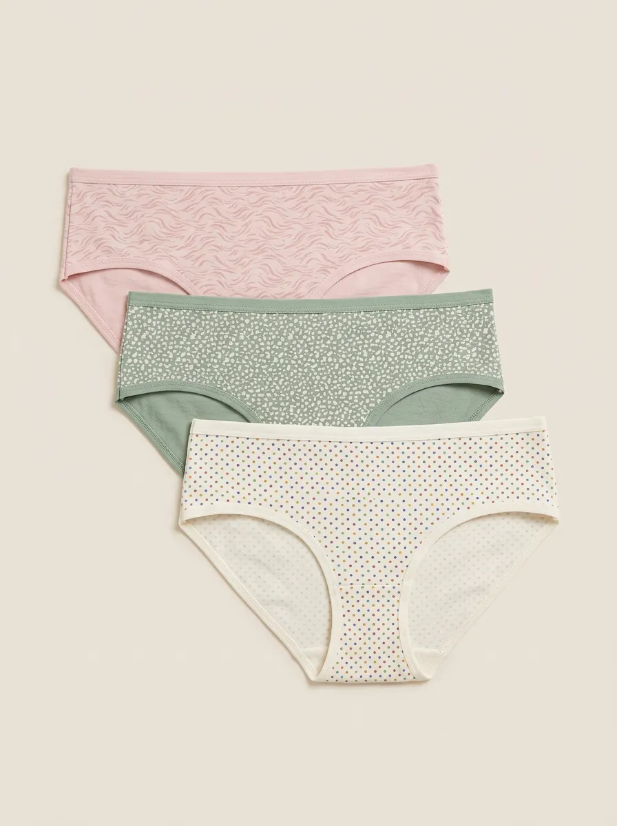 Women's Mixed Pattern Polka Dot Animal Print Print 3-Pack Briefs