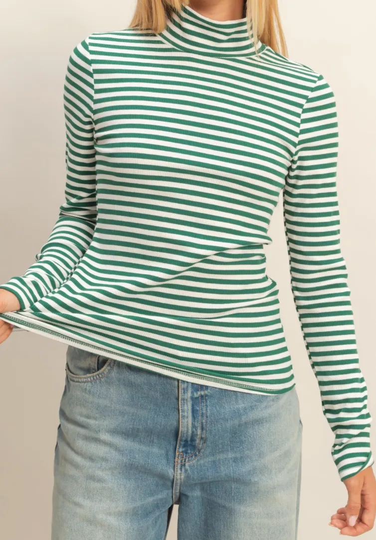 Striped Turtleneck Top