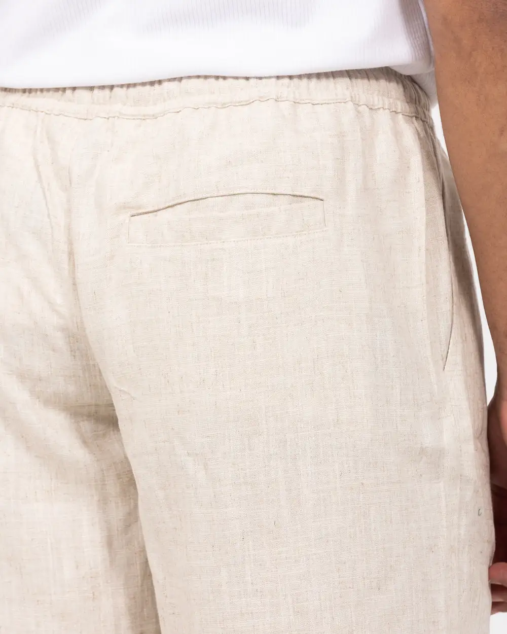 Casual Linen Blend Pull On Shorts