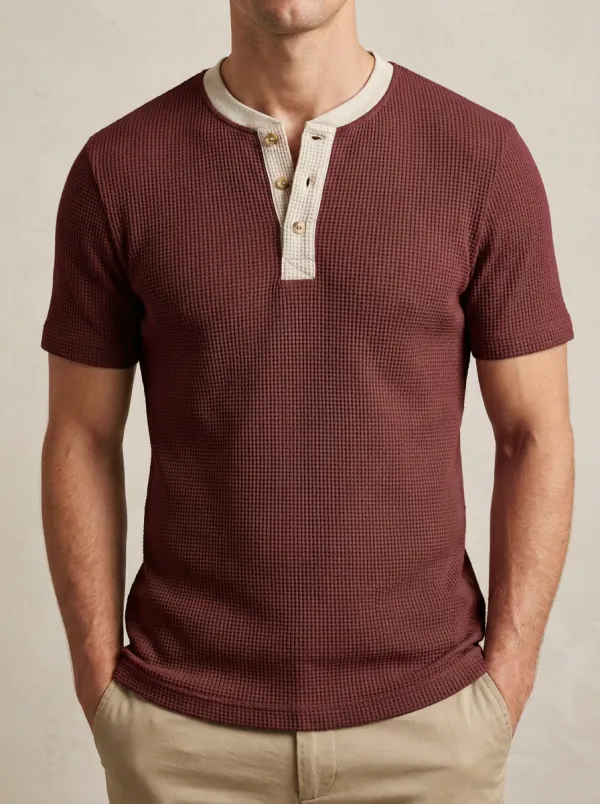Classic Smooth Men's Short-Sleeve Henley Shirt