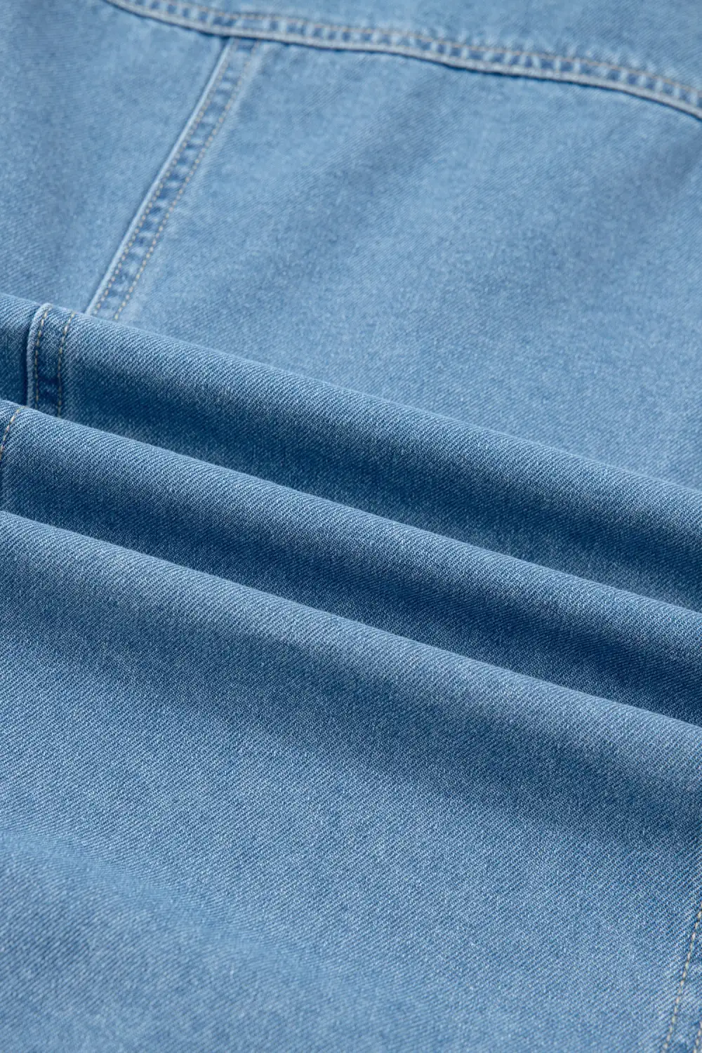 Patchwork Denim Button Front Dress Casual
