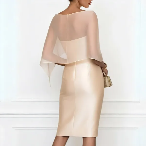 Asymmetrical One Shoulder Sheer Shawl Mini Dress