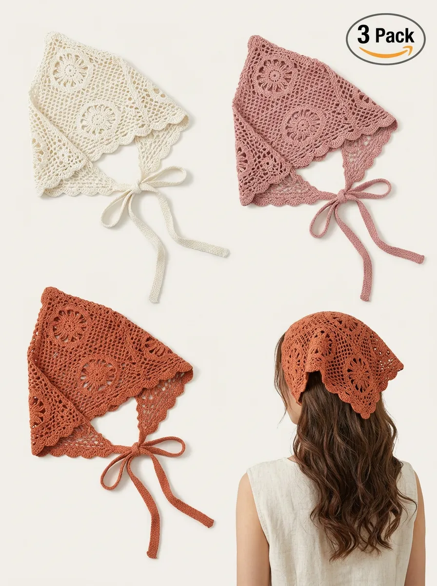 Modern Floral Bandana Headscarf Trio