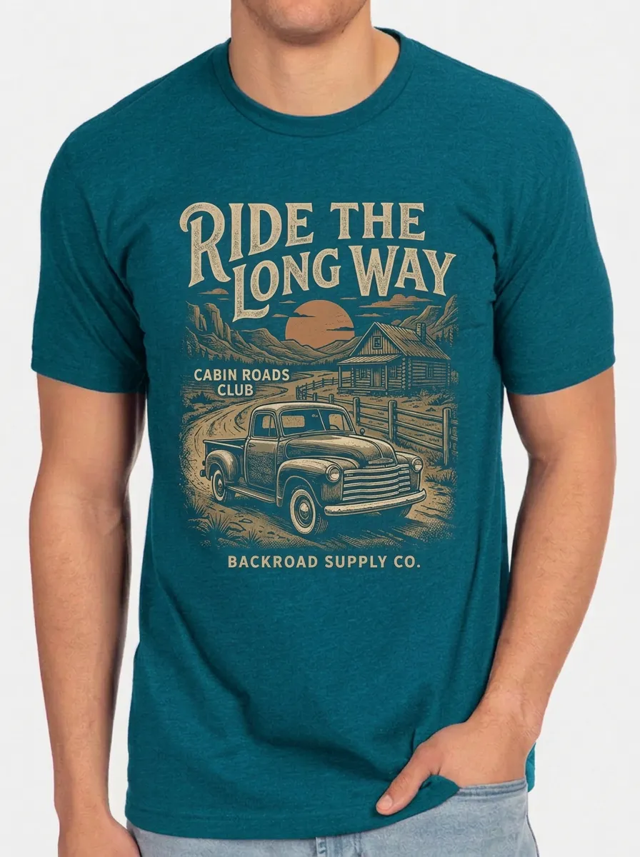 Men's Vintage Truck Cabin Road Trip Printed T-shirt